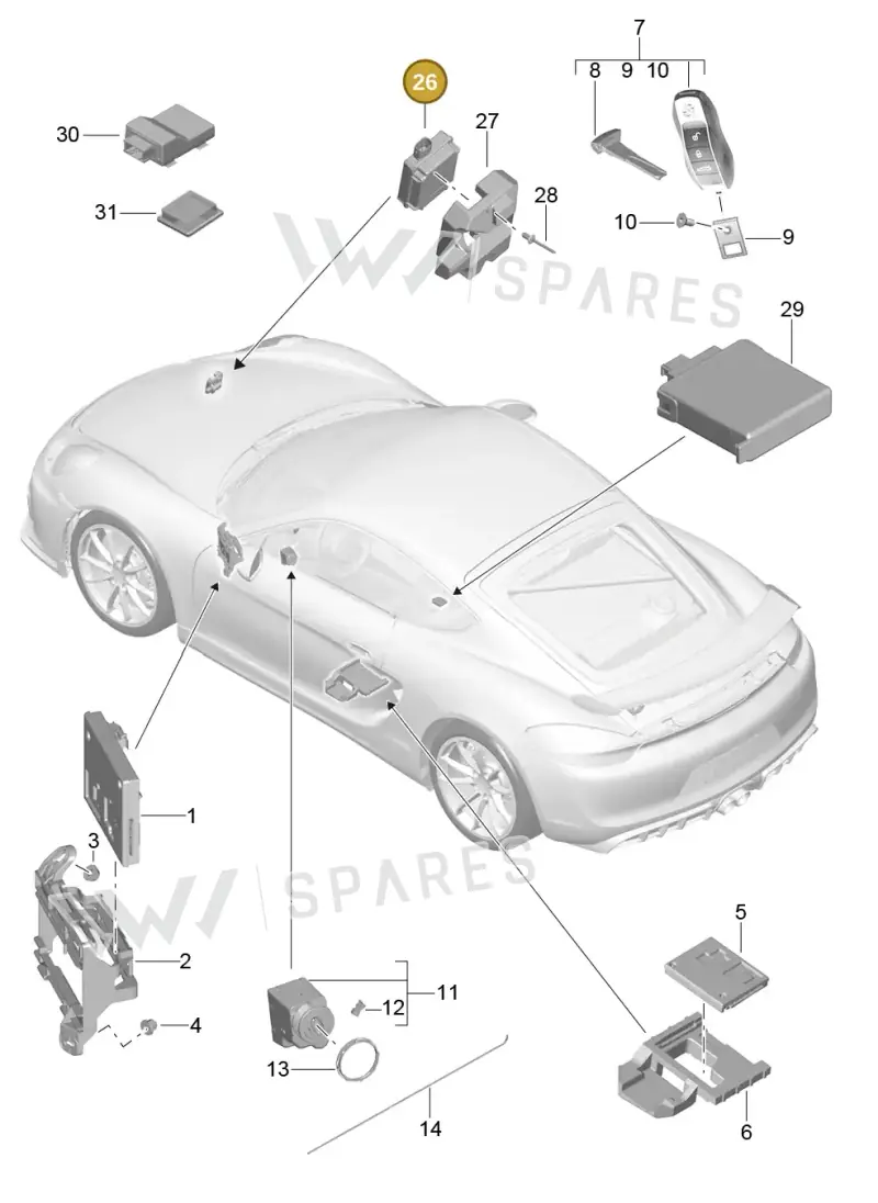 8K0907410C — Porsche Cayman GT4 (2015-2016) diagram p45901004, position 26