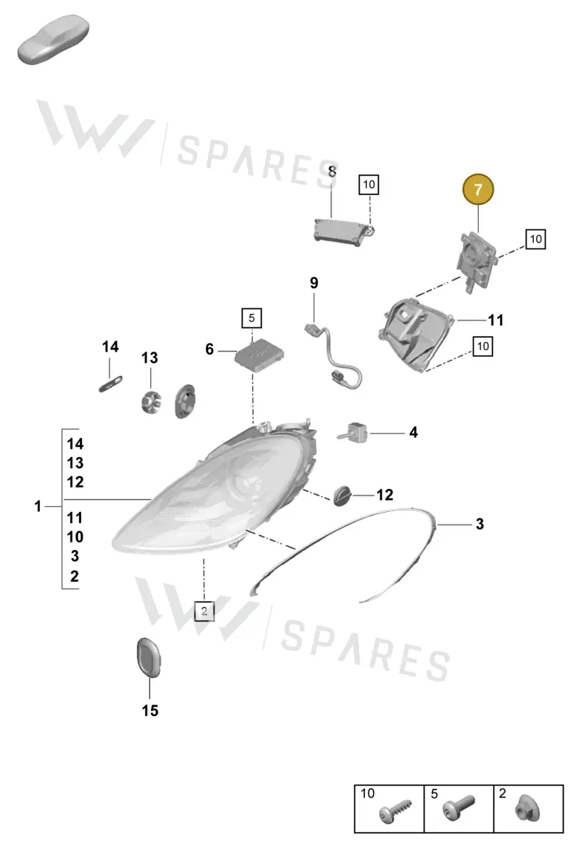 8K0941597E — Porsche Boxster Spyder (2019-) diagram p55905010, position 7