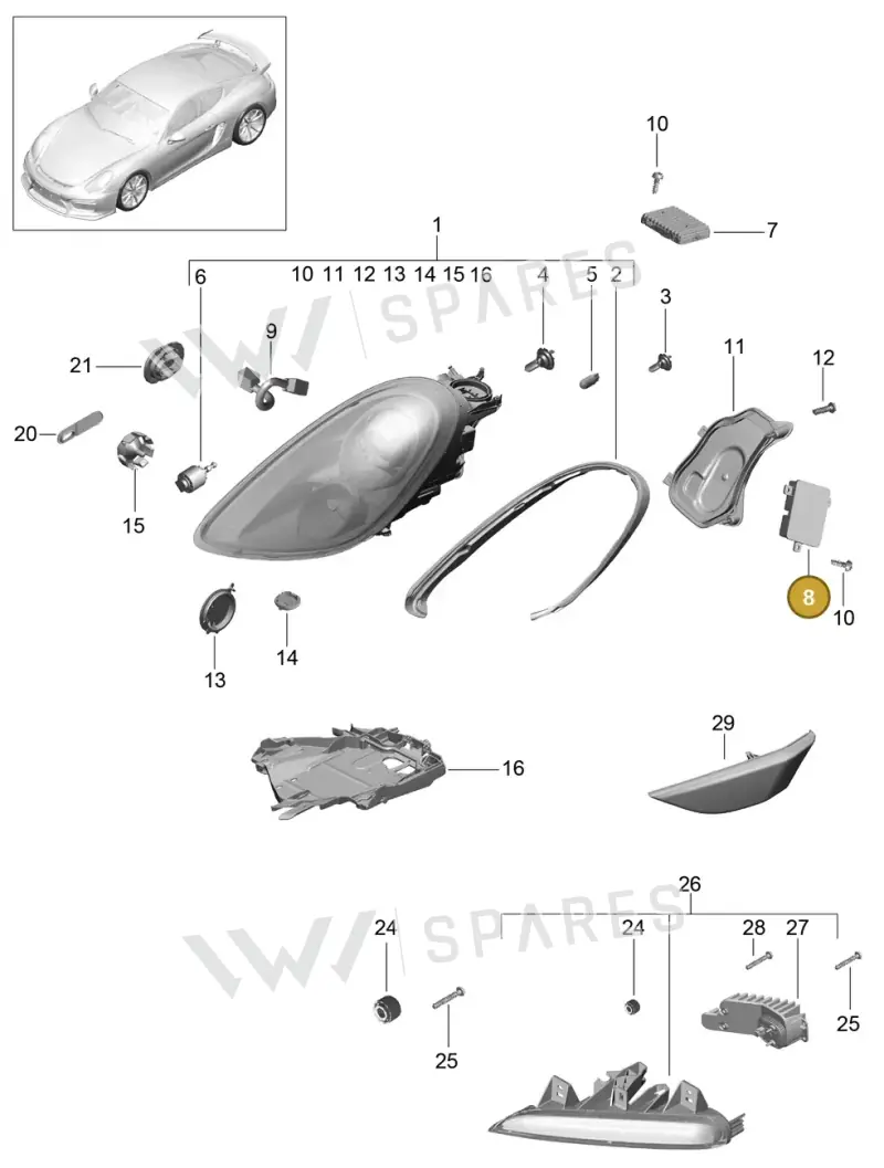 8K0941597F — Porsche Cayman GT4 (2015-2016) diagram p45905002, position 8