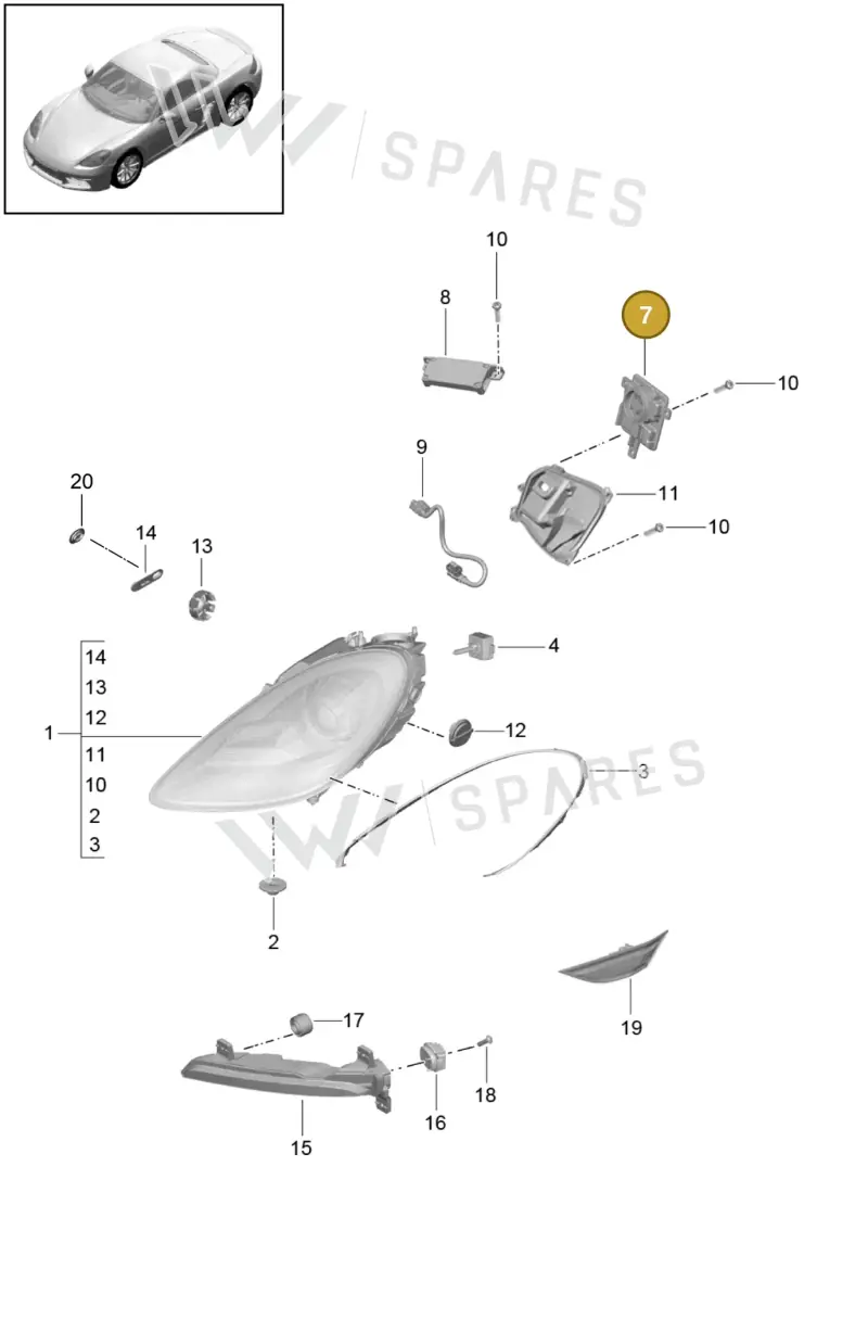 8K0941597F — Porsche Boxster (2016-) diagram p48905000, position 7