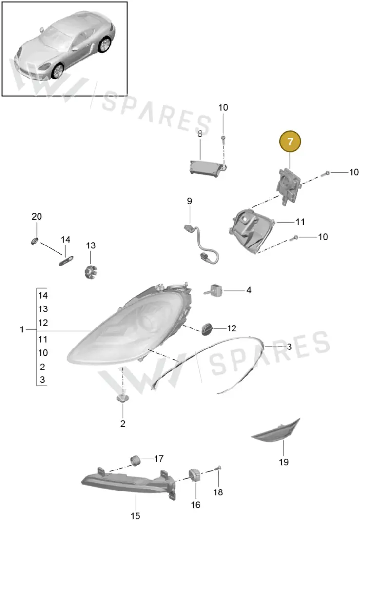 8K0941597F — Porsche Cayman (2016-) diagram p50905000, position 7