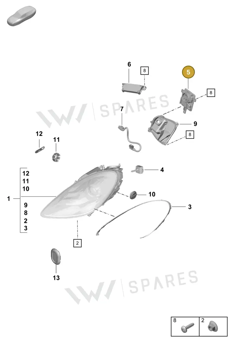 8K0941597F — Porsche Boxster Spyder (2019-) diagram p55905000, position 5