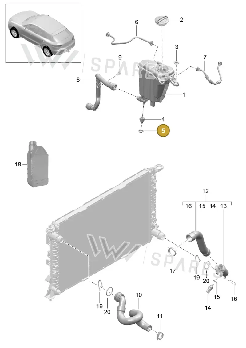 8R0121585 — Porsche Macan GTS (2013-2018) diagram p44105050, position 5