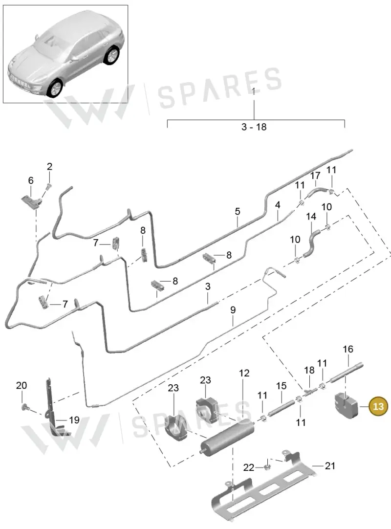 8R0201196G — Porsche Macan GTS (2013-2018) diagram p44201025, position 13