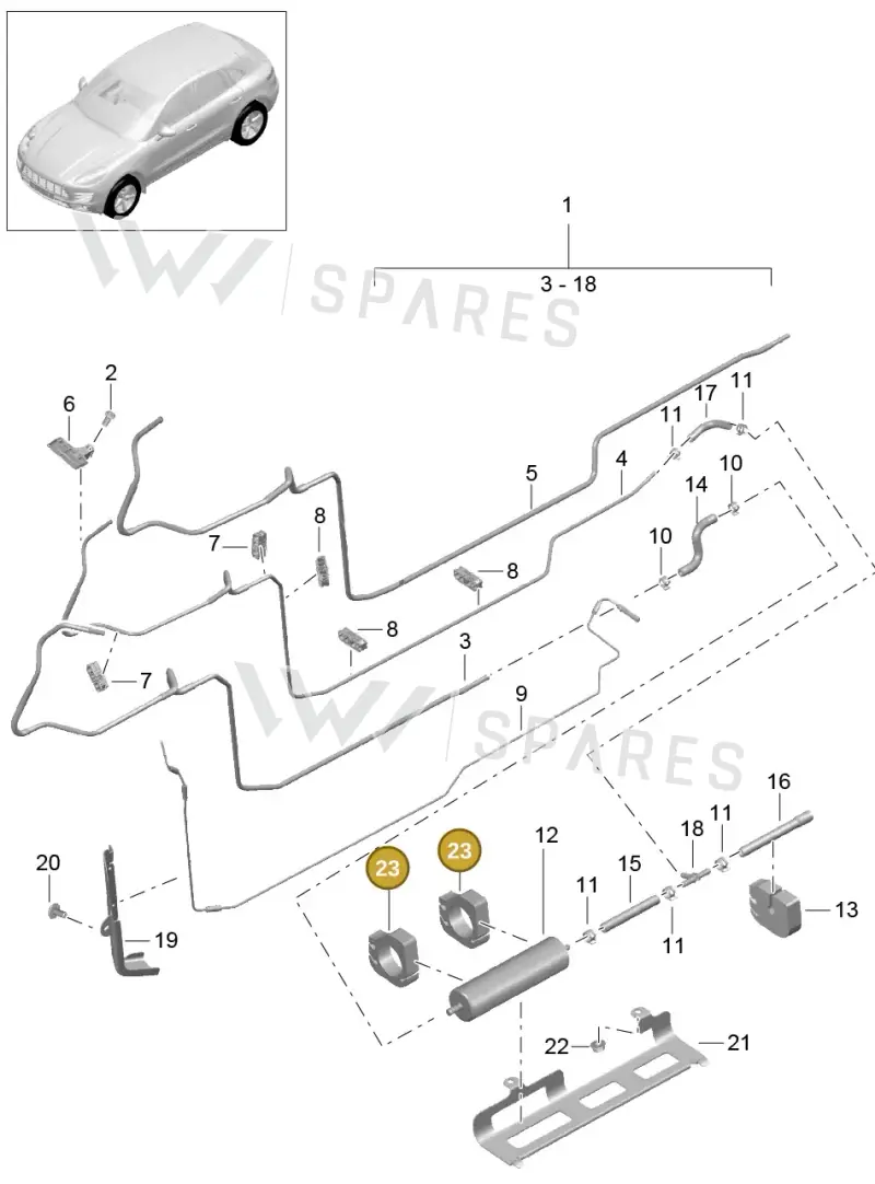 8R0201196H — Porsche Macan GTS (2013-2018) diagram p44201025, position 23