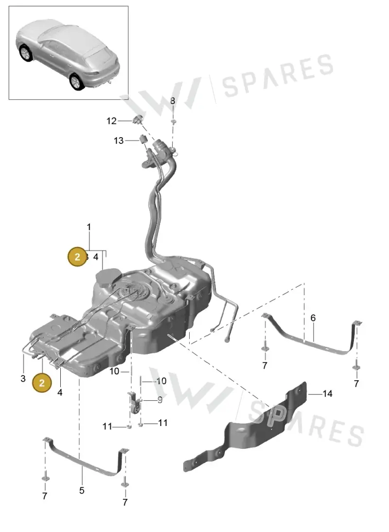 8R0201220C — Porsche Macan GTS (2013-2018) diagram p44201010, position 2
