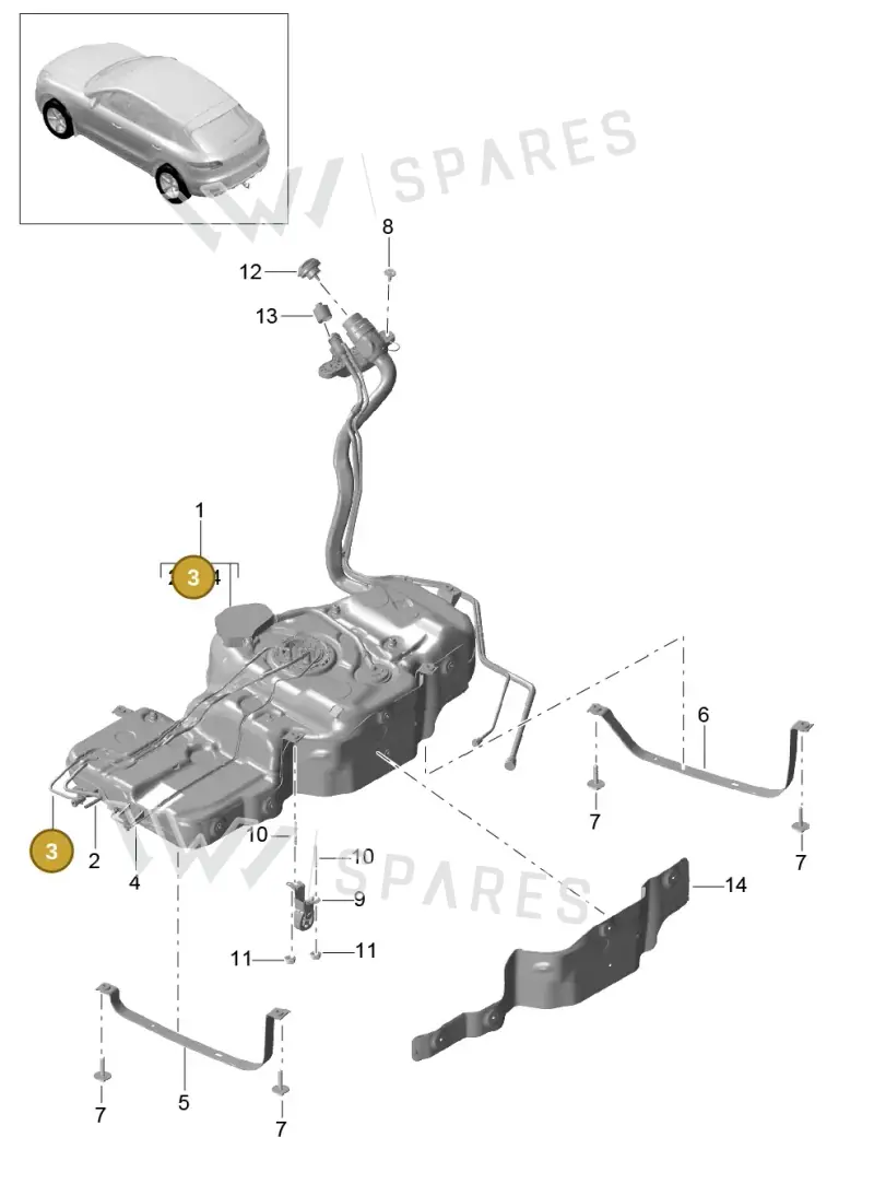 8R0201227A — Porsche Macan GTS (2013-2018) diagram p44201010, position 3