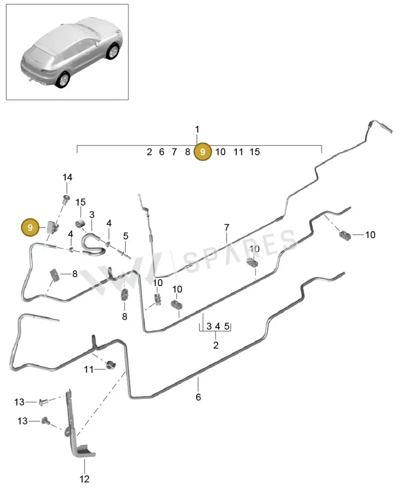 8R0201449B — Porsche Macan GTS (2013-2018) diagram p44201027, position 9