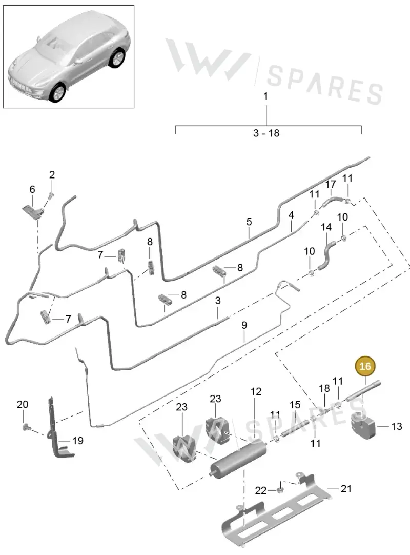 8R0201541Q — Porsche Macan GTS (2013-2018) diagram p44201025, position 16