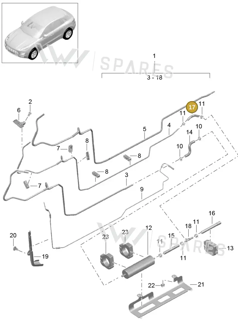 8R0201543J — Porsche Macan GTS (2013-2018) diagram p44201025, position 17