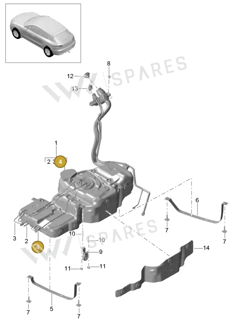 8R0261238E — Porsche Macan GTS (2013-2018) diagram p44201010, position 4