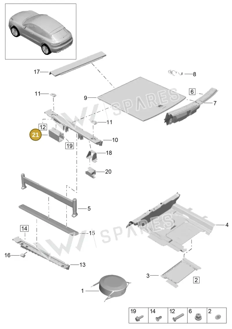 8R0863253C — Porsche Macan R4 TFSI (2018-) diagram p52807050, position 21