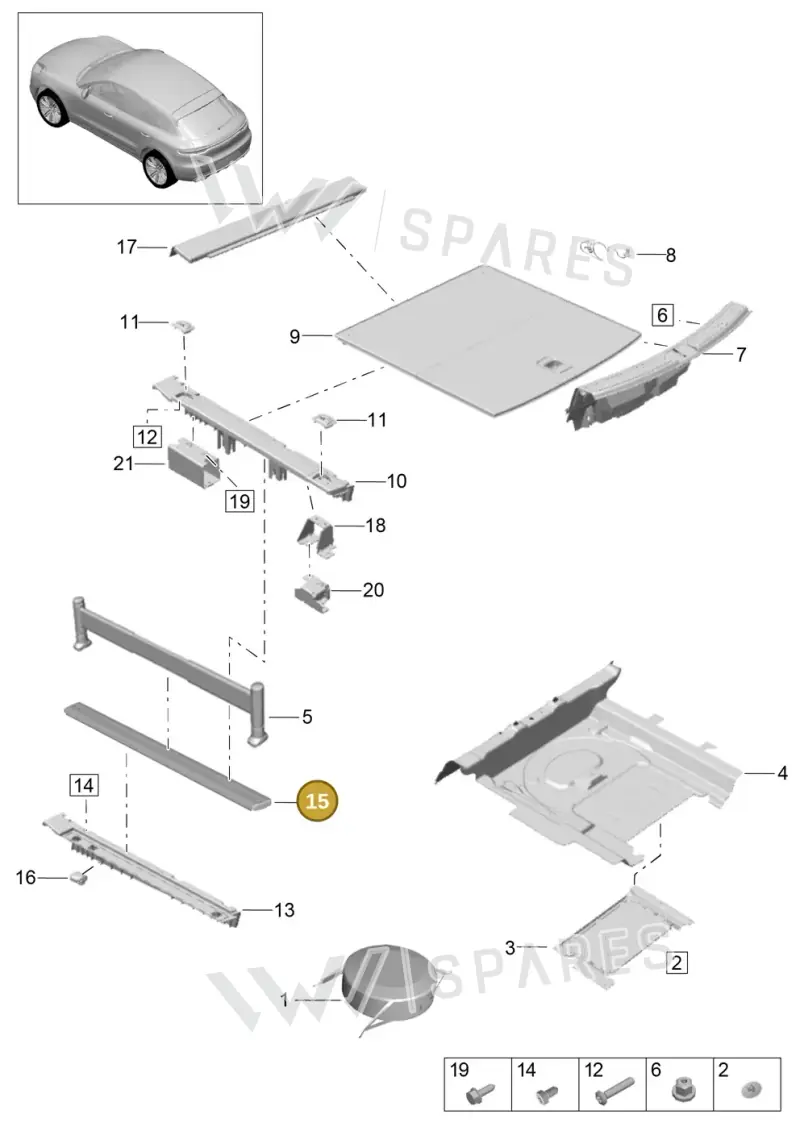 8R0863556B — Porsche Macan R4 TFSI (2018-) diagram p52807050, position 15