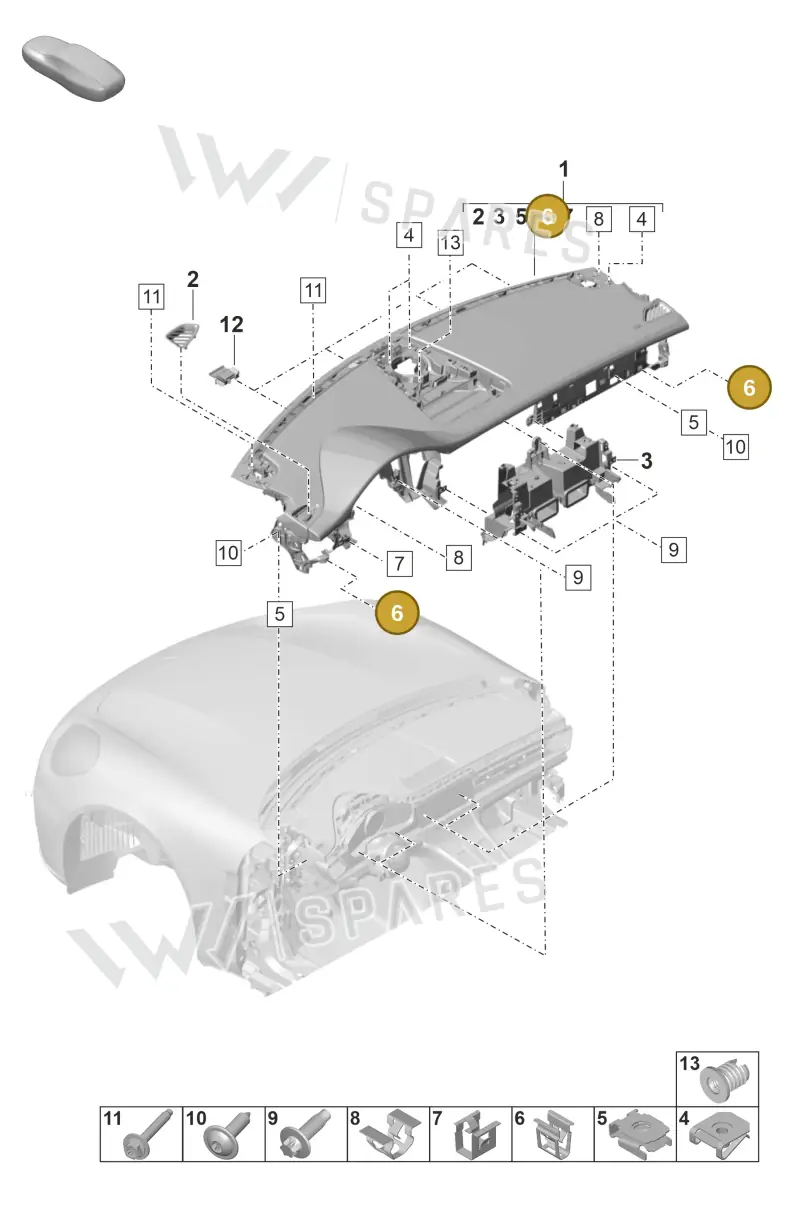 8T0853107 — Porsche Panamera 4 Hybrid (2020-2023) diagram p58809000, position 6