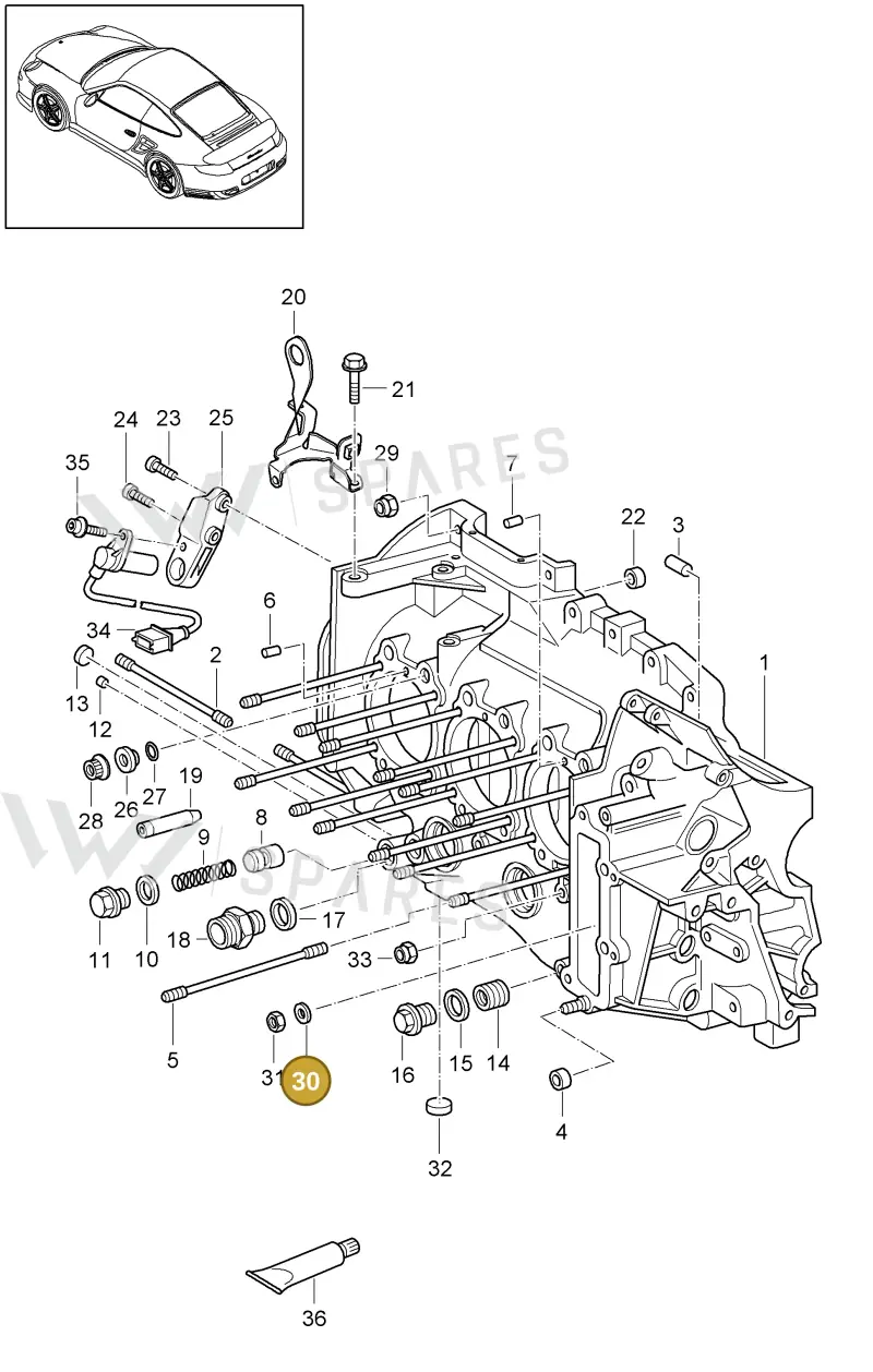 90002500803 — Porsche GT2 RS (2009-2012) diagram p36101007, position 30