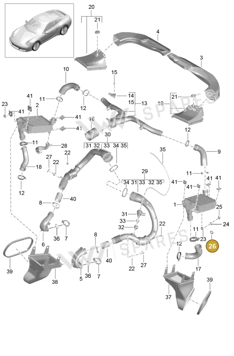 90002500803 — Porsche 911 (2016-2019) diagram p47107020, position 26