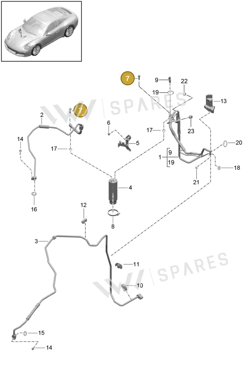 90007534001 — Porsche 911 (2016-2019) diagram p47813025, position 7