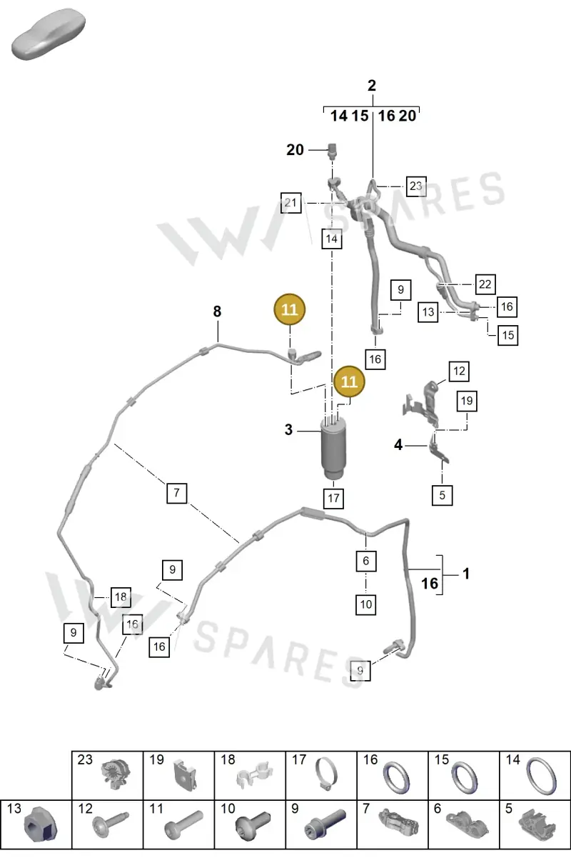 90007534001 — Porsche Boxster Spyder (2019-2020) diagram p55814700, position 11