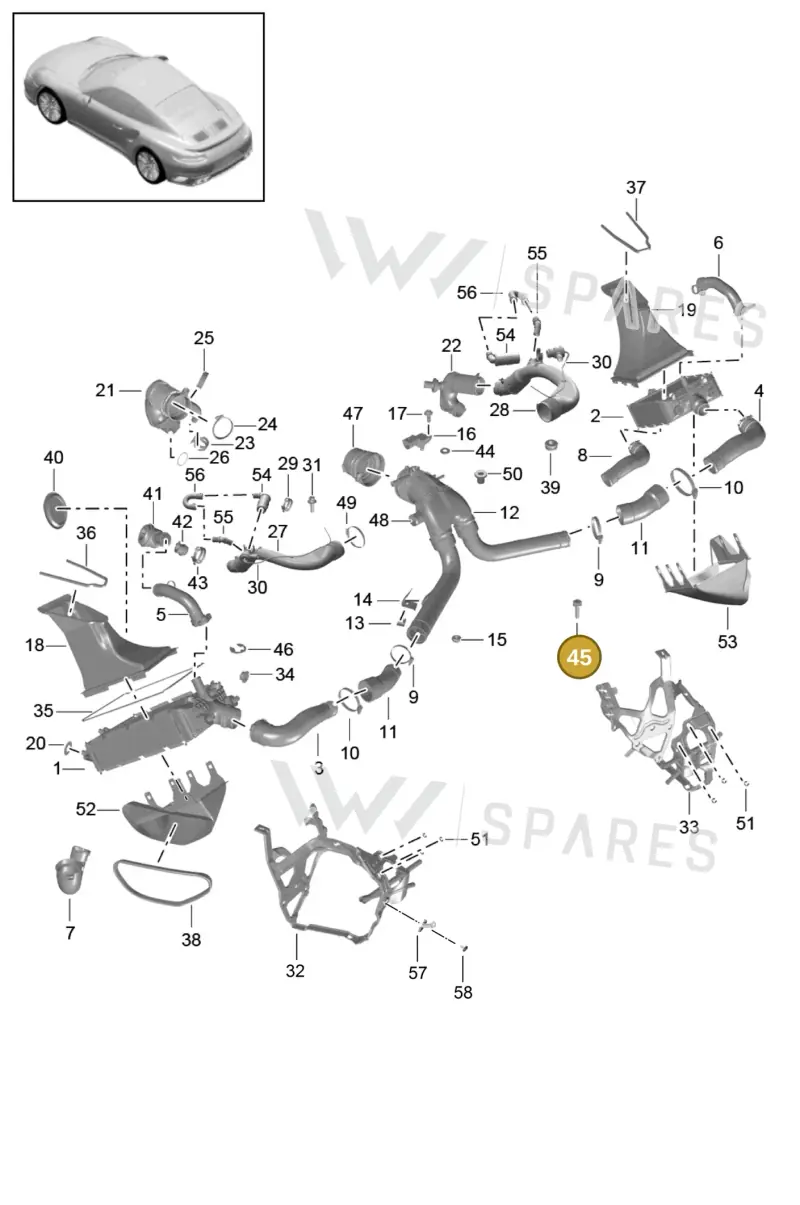 90007534101 — Porsche 911 (2013-2020) diagram p42107020, position 45