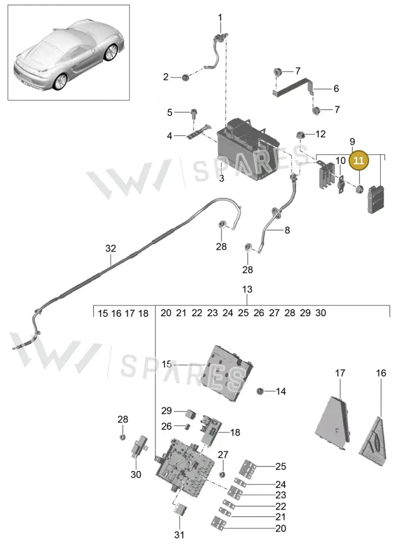 90008412202 — Porsche Cayman GT4 (2015-2016) diagram p45902006, position 11