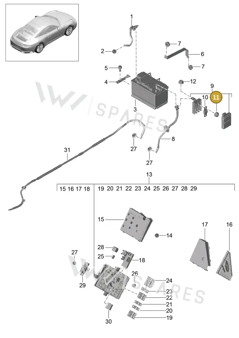 90008412202 — Porsche 911 (2016-2019) diagram p47902006, position 11