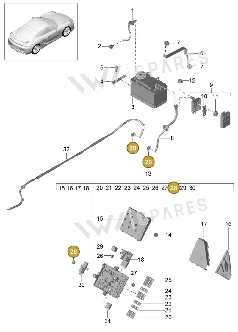 90008412302 — Porsche Cayman GT4 (2015-2016) diagram p45902006, position 28