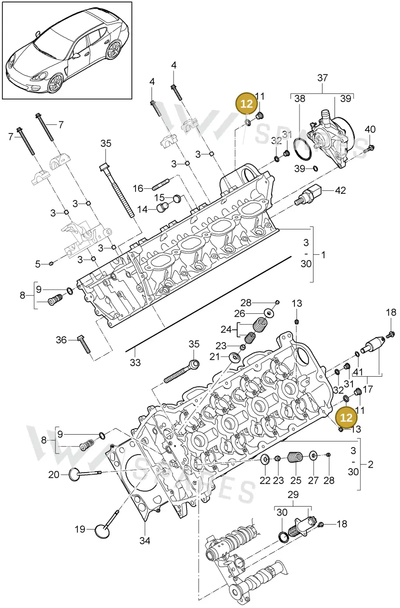 90012300530 — Porsche Panamera (2009-2016) diagram p35103000, position 12