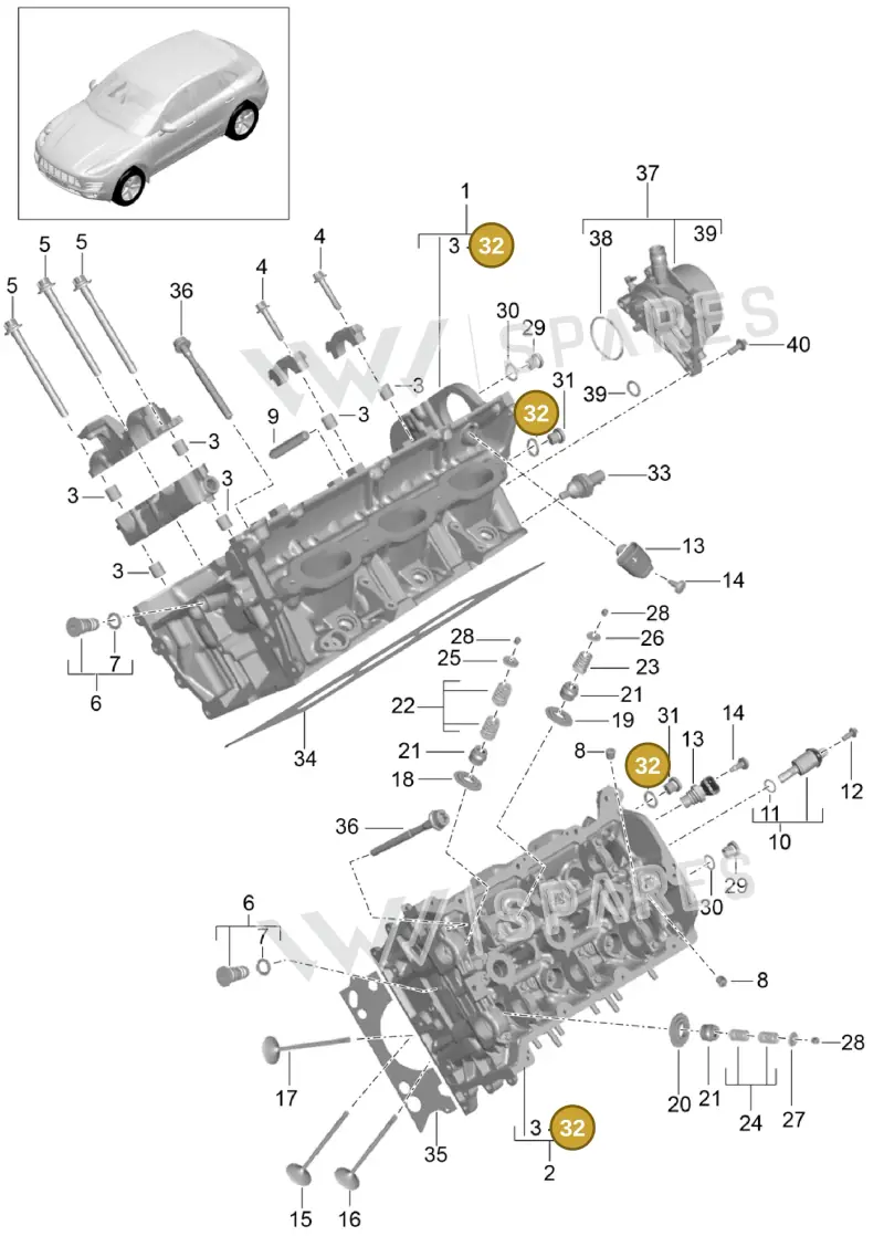 90012300530 — Porsche Macan (2013-2018) diagram p44103000, position 32