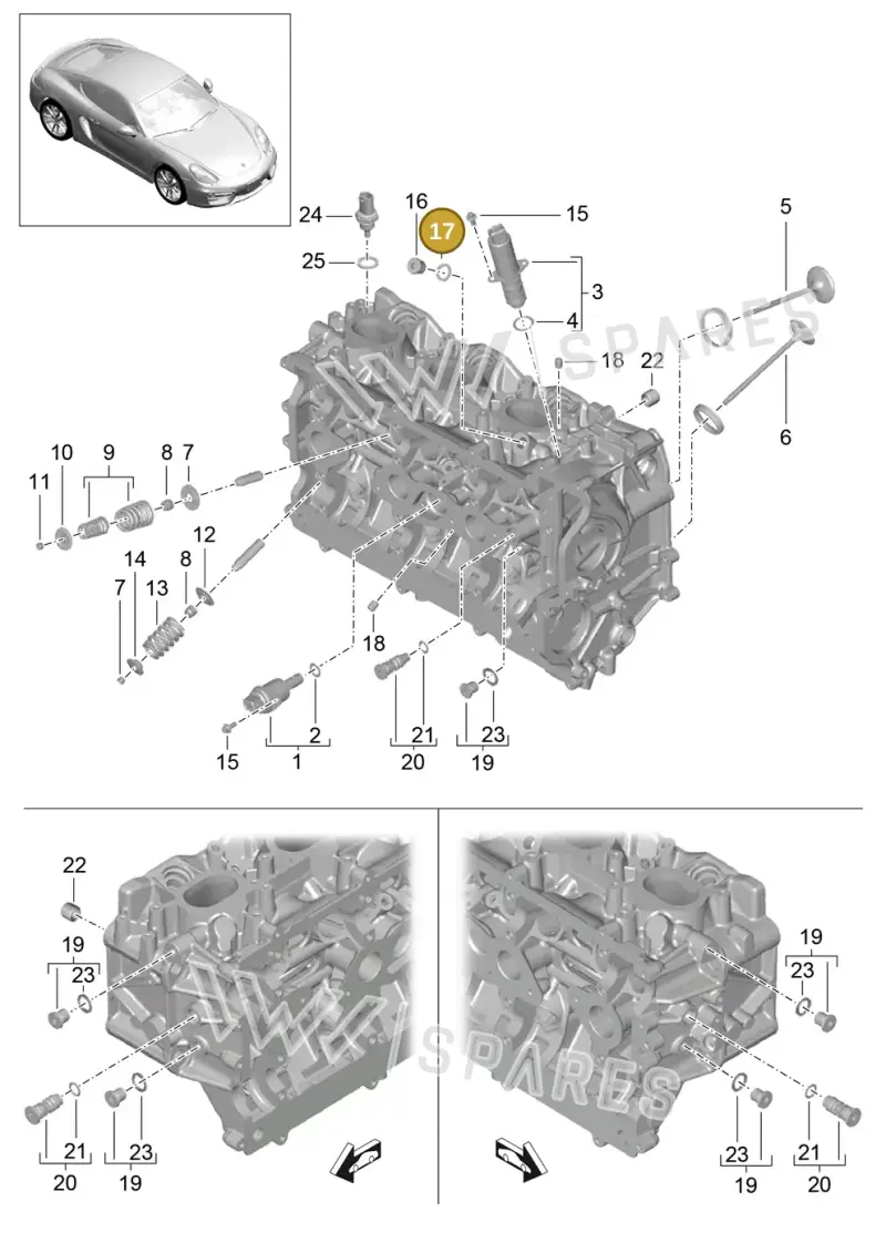 90012311121 — Porsche Cayman (2013-2016) diagram p40103005, position 17