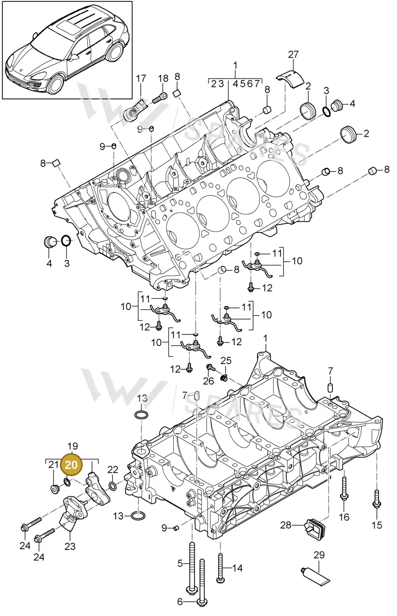 90012314430 — Porsche Cayenne (2010-2018) diagram p37101040, position 20