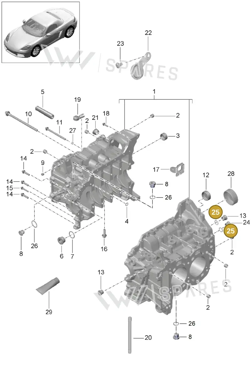 90012315920 — Porsche Boxster (2016-2019) diagram p48101005, position 25