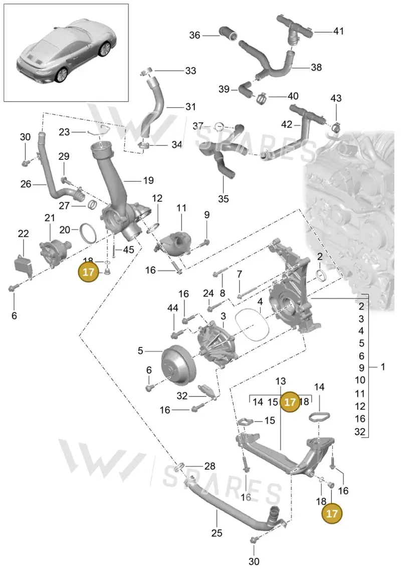 90021901830 — Porsche GT2 RS Clubsport (2013-2020) diagram p42105000, position 17