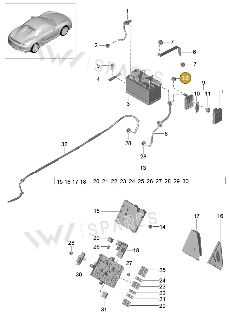 90037700100 — Porsche Boxster Spyder (2015-2016) diagram p46902006, position 12