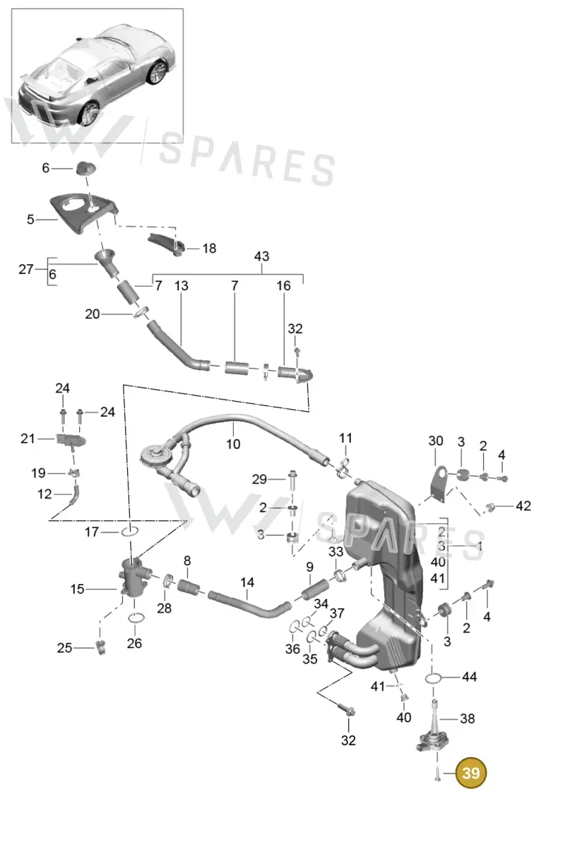 90037701002 — Porsche 911 (2013-2020) diagram p41104005, position 39