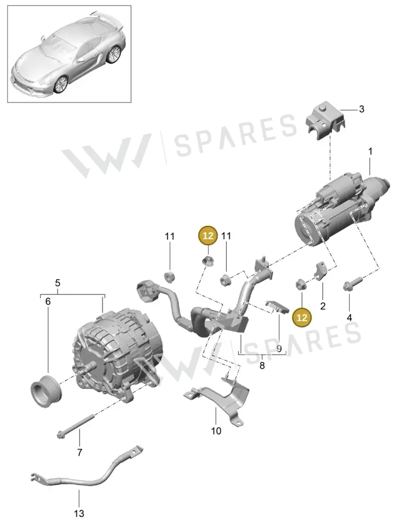 90037701002 — Porsche Cayman GT4 (2015-2016) diagram p45902005, position 12