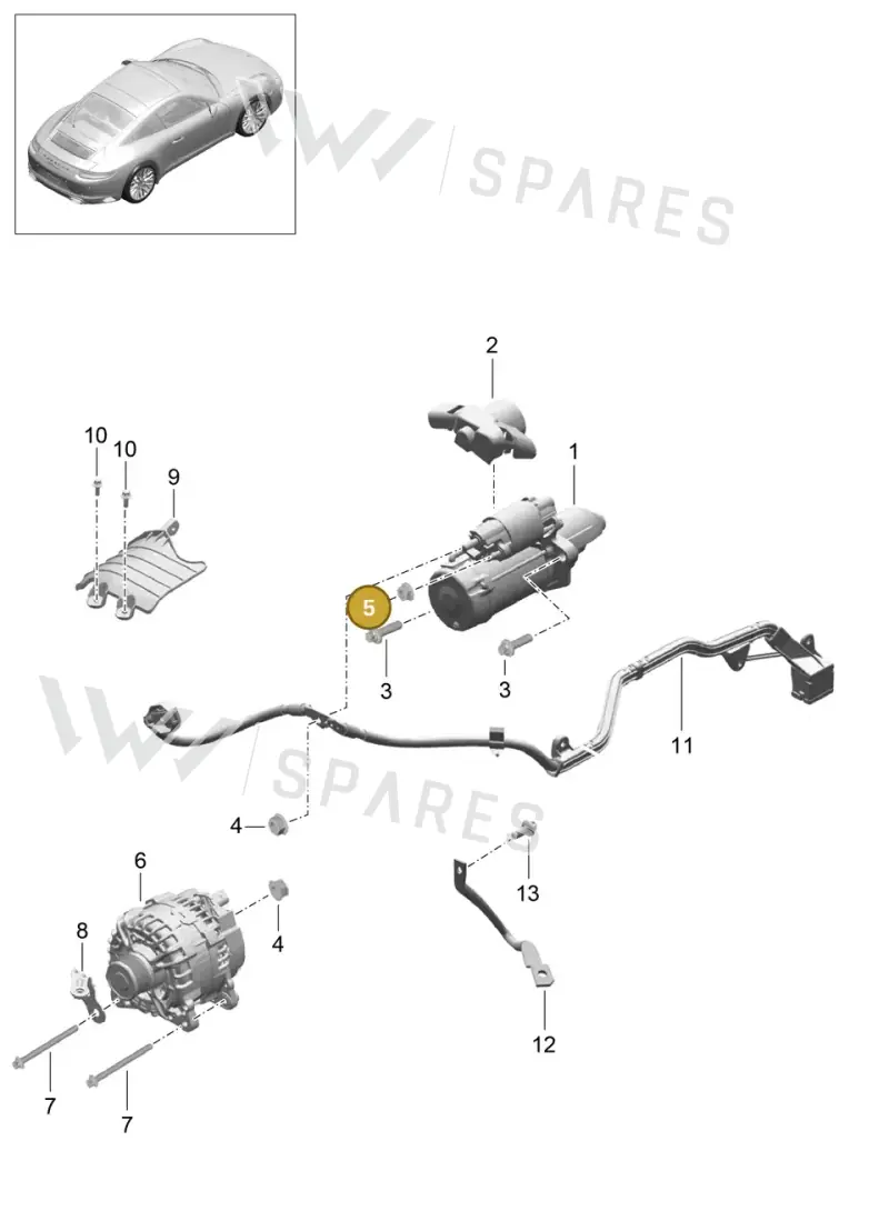 90037701002 — Porsche 911 (2016-2019) diagram p47902005, position 5