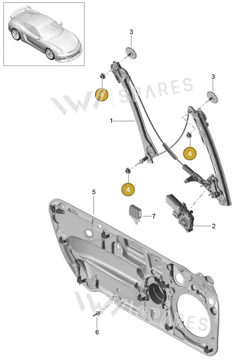 90037701809 — Porsche Cayman GT4 (2015-2016) diagram p45804030, position 4