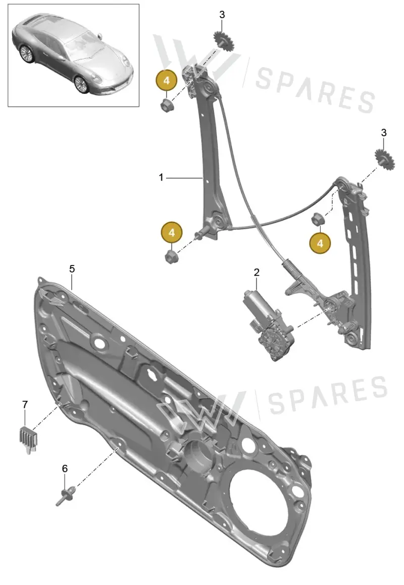90037701809 — Porsche 911 (2016-2019) diagram p47804030, position 4