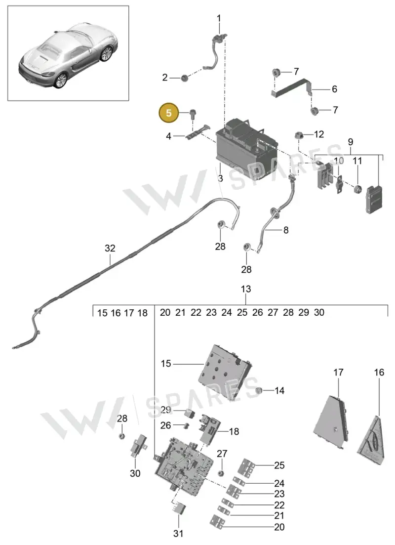 90037801701 — Porsche Boxster (2012-2016) diagram p39902006, position 5