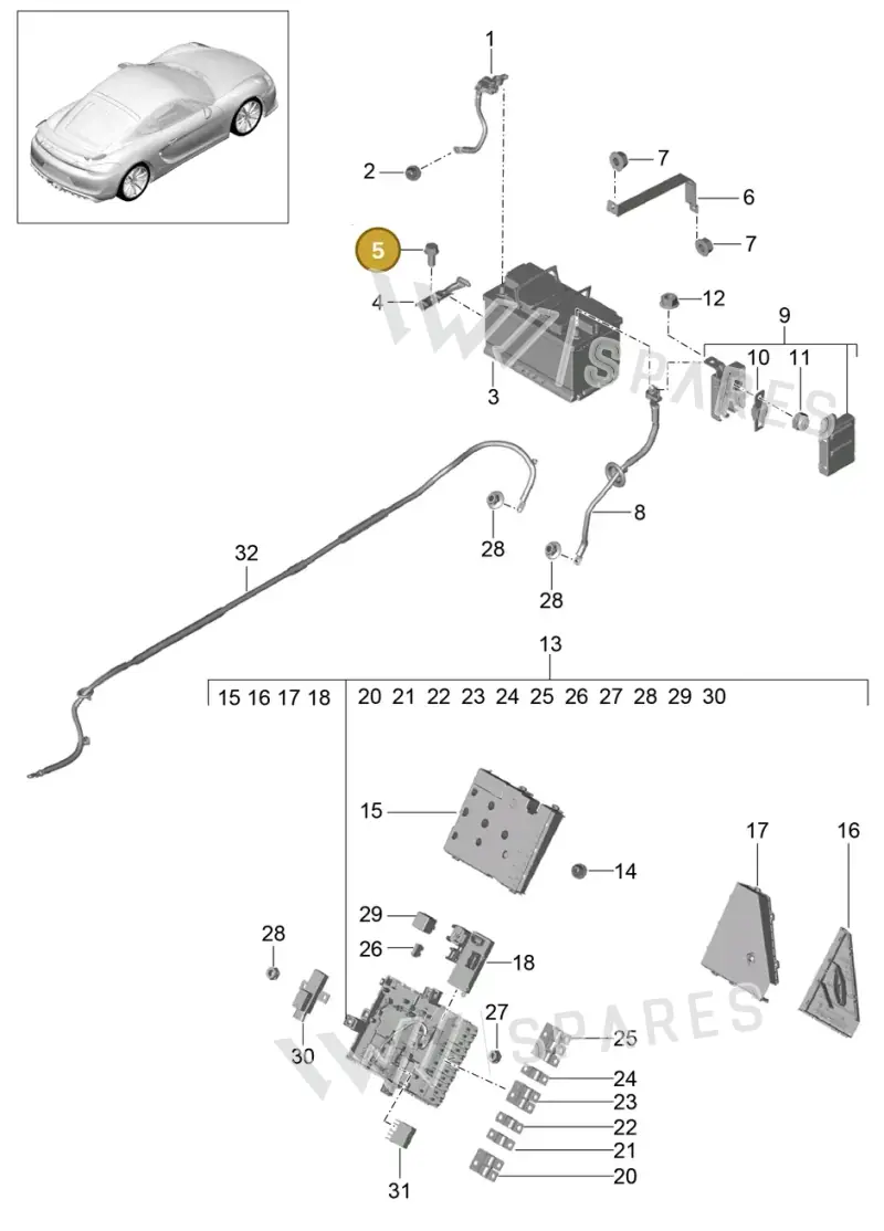 90037801701 — Porsche Cayman GT4 (2015-2016) diagram p45902006, position 5