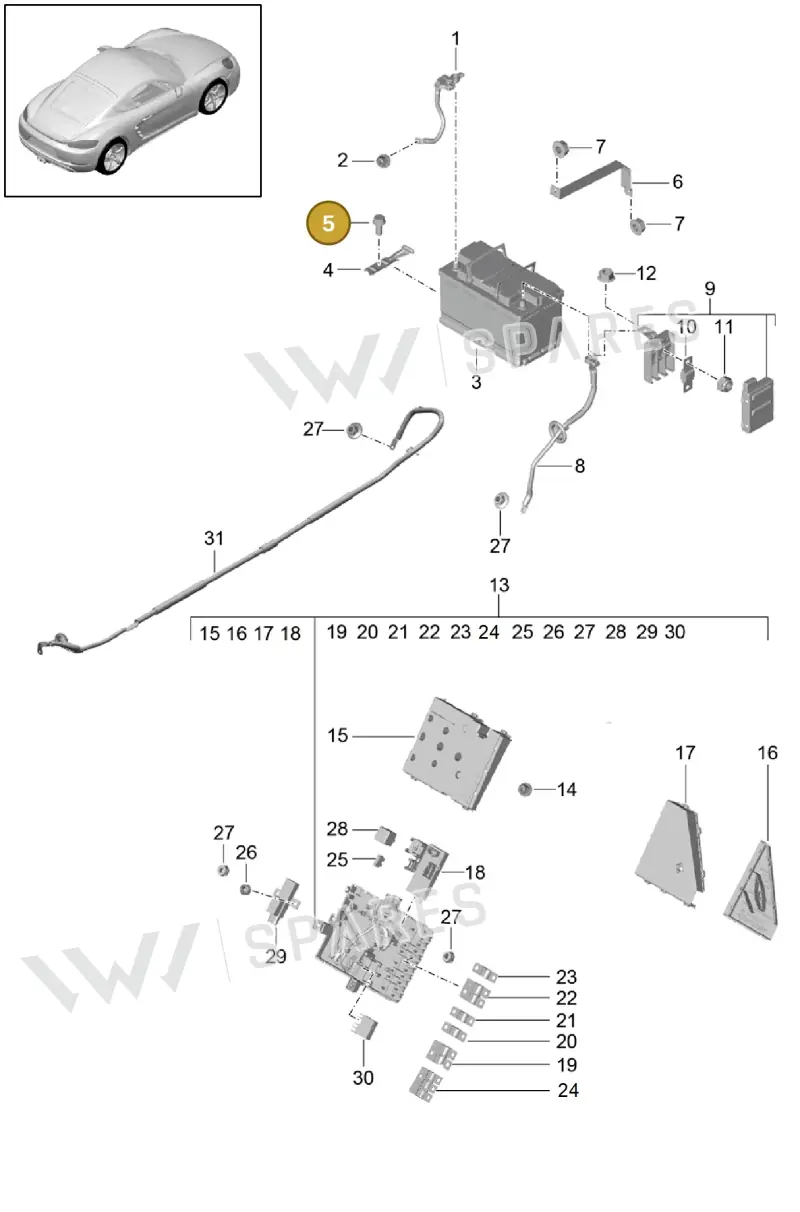 90037801701 — Porsche Cayman (2016-2019) diagram p50902006, position 5
