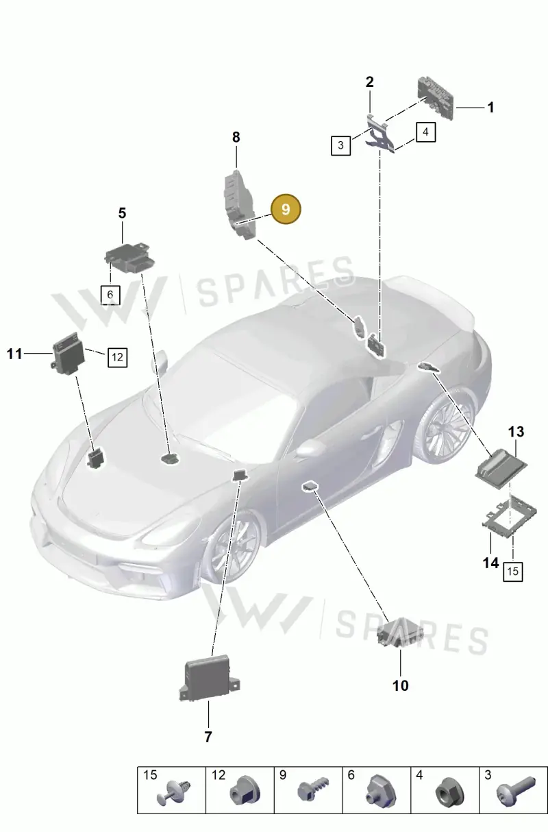 90037803501 — Porsche Boxster Spyder (2019-2020) diagram p54901030, position 9