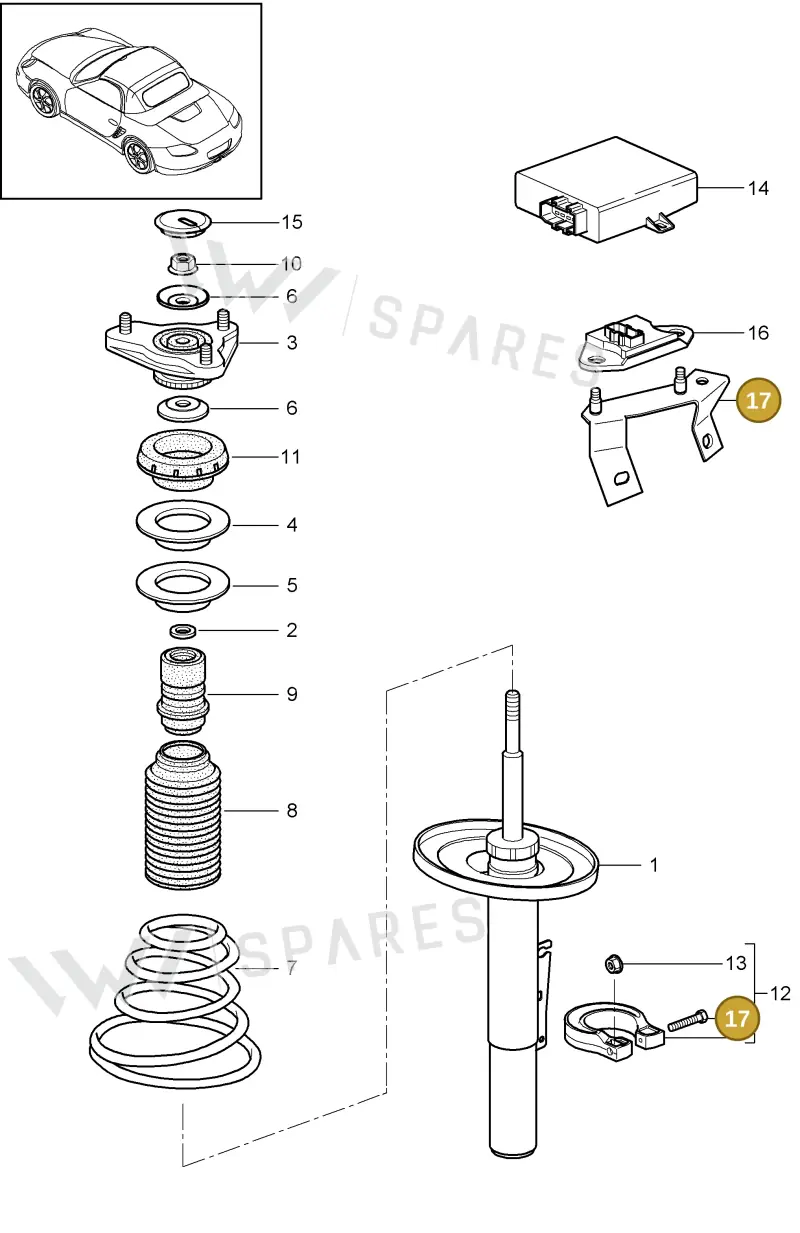 90037811101 — Porsche Boxster S (2008-2012) diagram p33402000, position 17
