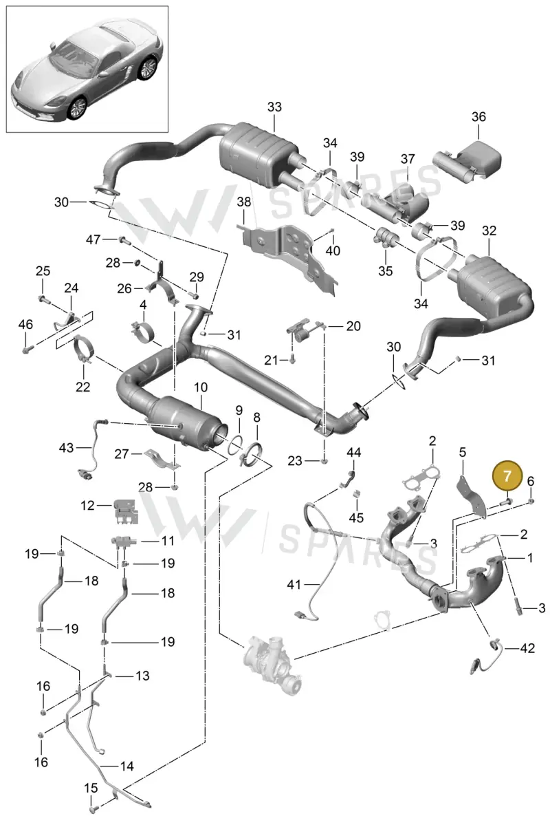 90037813100 — Porsche Boxster (2016-2019) diagram p48000001, position 7