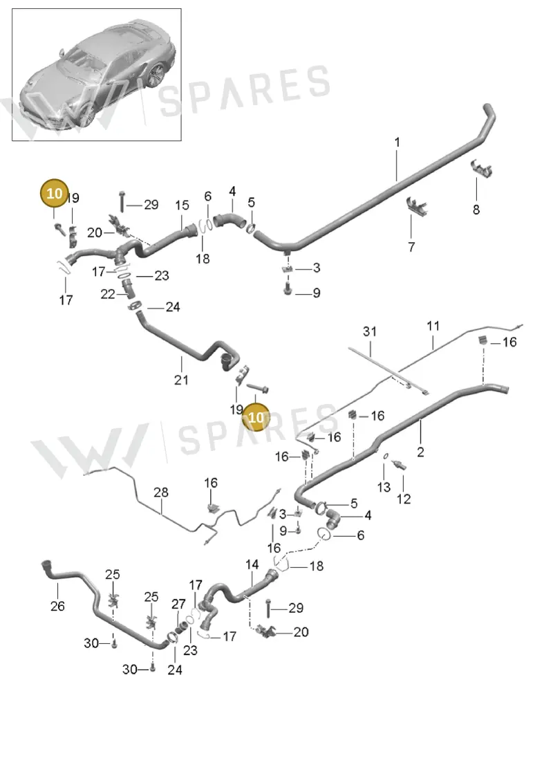 90037814101 — Porsche GT2 RS Clubsport (2013-2020) diagram p42105010, position 10