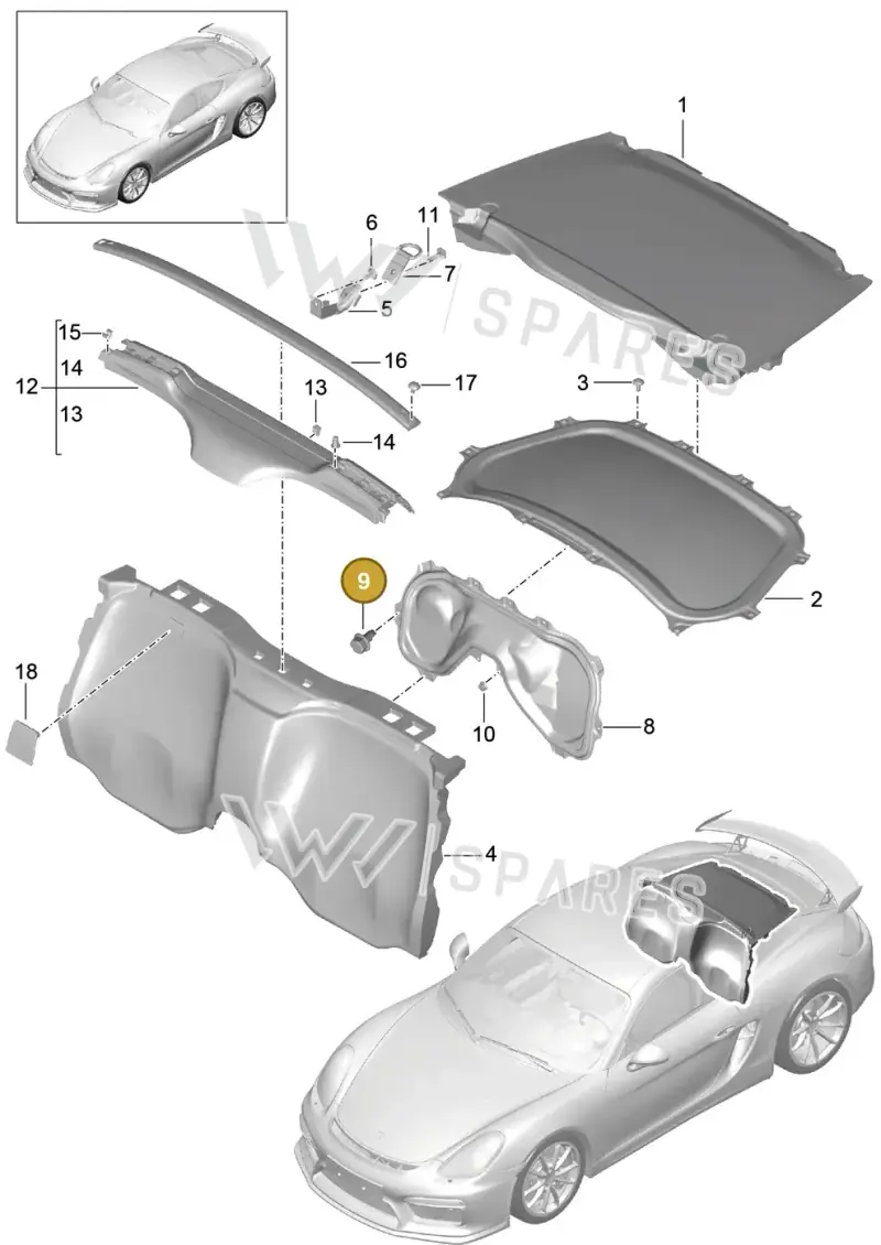 90037816901 — Porsche Cayman GT4 (2015-2016) diagram p45807025, position 9
