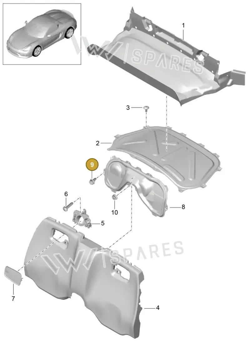 90037816901 — Porsche Boxster Spyder (2015-2016) diagram p46807025, position 9