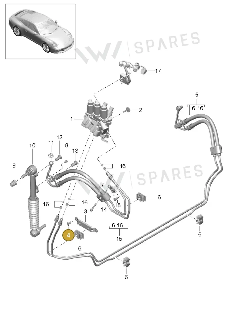 90037816901 — Porsche 911 (2016-2019) diagram p47402030, position 4