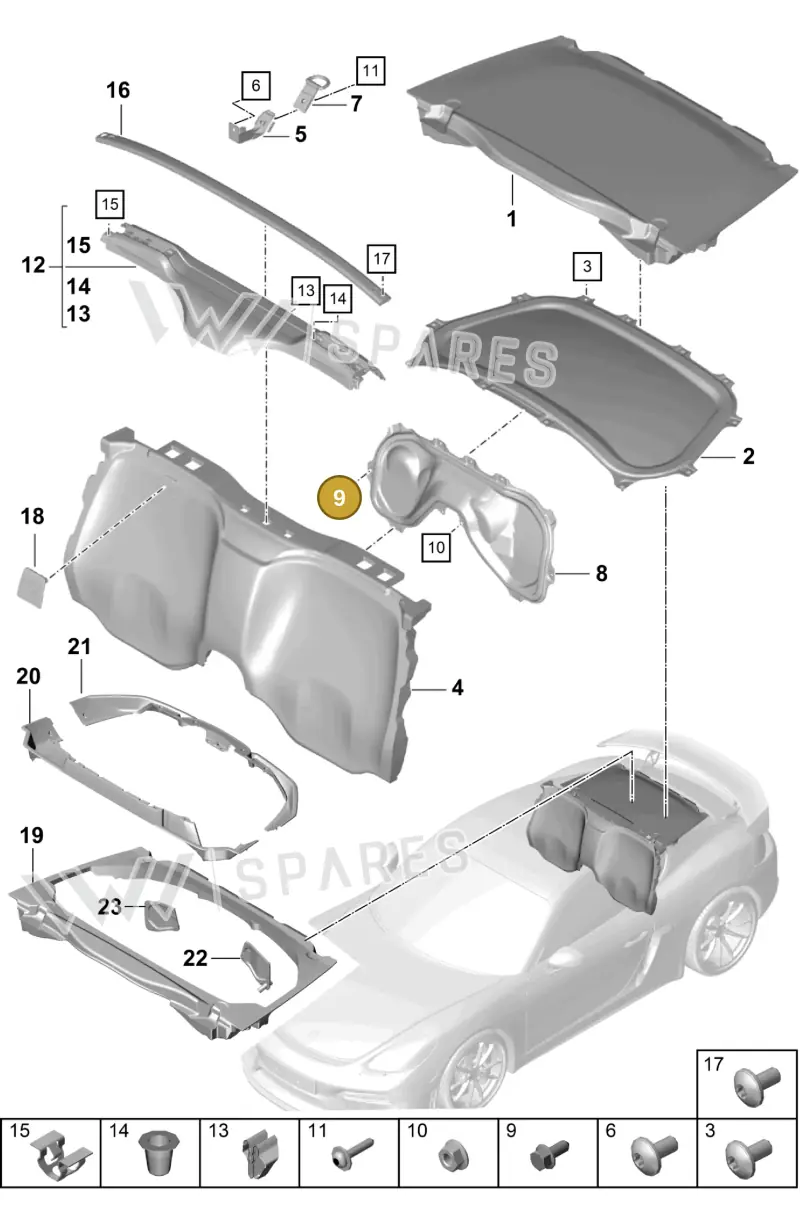 90037816901 — Porsche Cayman (2019-2022) diagram p55807250, position 9