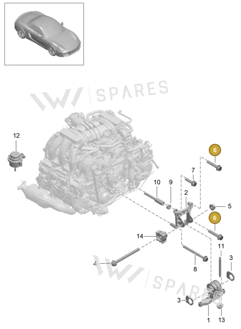 90037824901 — Porsche Boxster (2012-2016) diagram p39109000, position 6